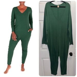 Smash + Tess The Friday Romper Green Long Sleeve Loungewear Onesie Size XXL